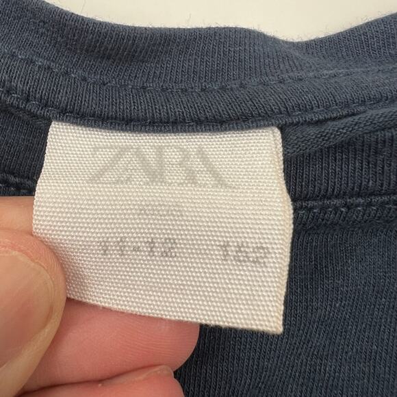 Zara Navy Moped Flip Sequin Shirt - Picture 5 of 5